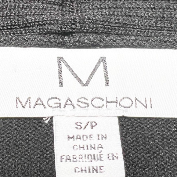 Magaschoni Womens Black Open Front Cardigan Shawl Collar Lace Up Cuff Size S/P - Picture 7 of 8